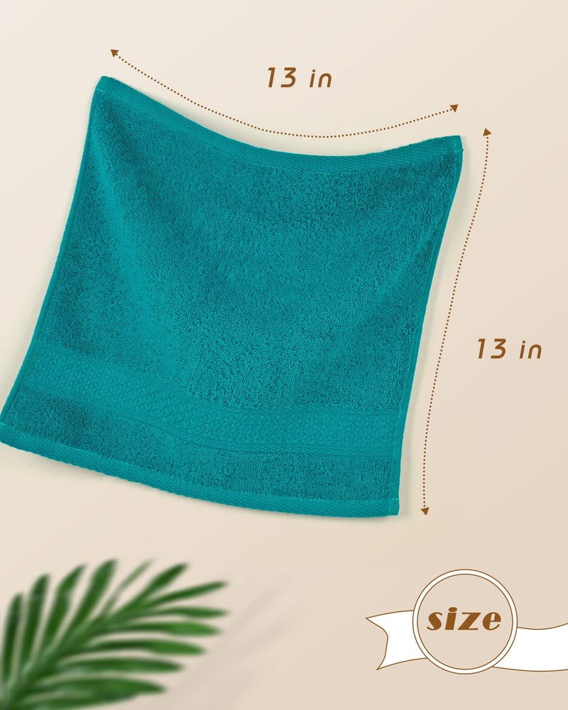 كلين بير Cleanbear Wash Cloths - مناشف فيروزية للوجه والجسم - منشفة فائقة النعومة للبشرة الحساسة - 6 عبوات 13 × 13 بوصة - Image 3